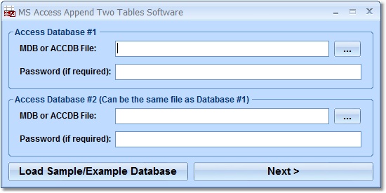 MS Access Append Two Tables Software 7.0