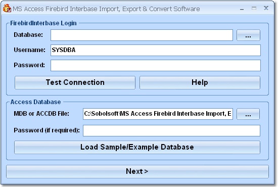 MS Access Firebird Interbase Import, Export & Conv screen shot