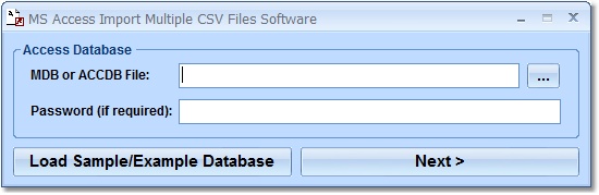 Load one or more CSV files into an MS Access database.