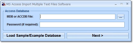 Screenshot of MS Access Import Multiple Text Files Software