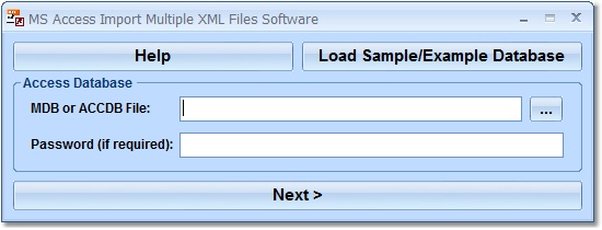 Screenshot of MS Access Import Multiple XML Files Software