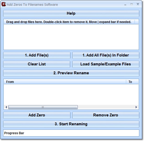 Add Zeros To Filenames Software screen shot
