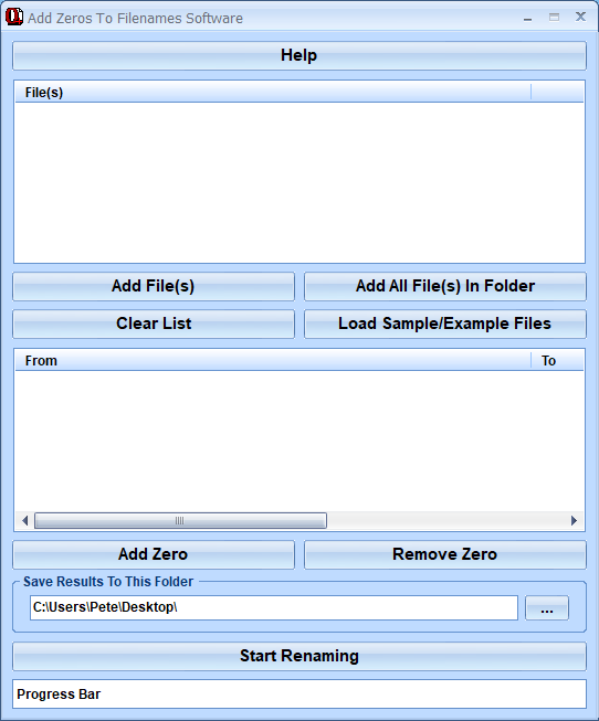 Add Zeros To Filenames Software 7.0 screenshot