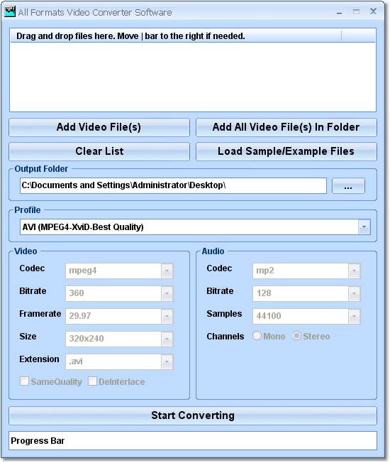 All Formats Video Converter Software screen shot