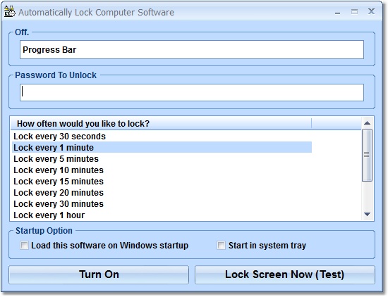 Automatically Lock Computer Software screen shot