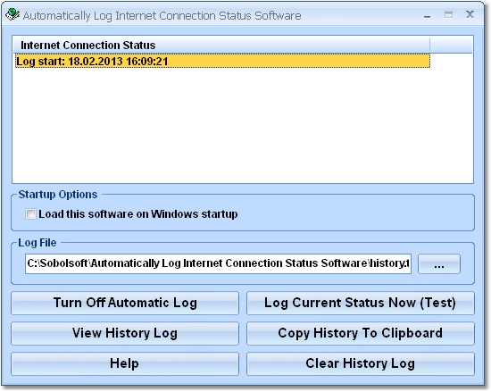 Automatically Log Internet Connection Status Softw screen shot
