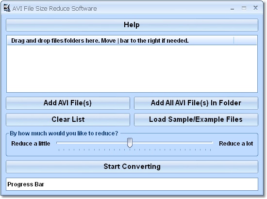 AVI File Size Reduce Software screen shot
