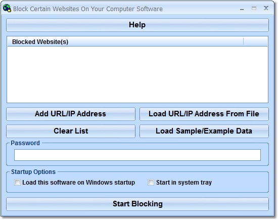Block Certain Websites On Your Computer Software screen shot