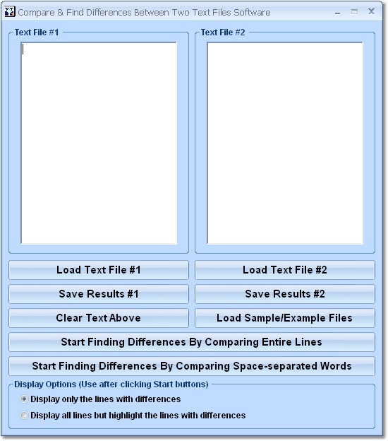 Screenshot of Compare & Find Differences Between Two Text Files Software 7.0