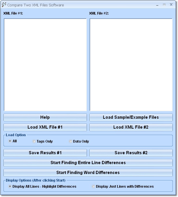 Compare Two XML Files Software screen shot