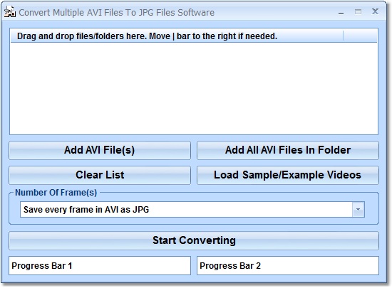 Convert Multiple AVI Files To JPG Files Software screen shot