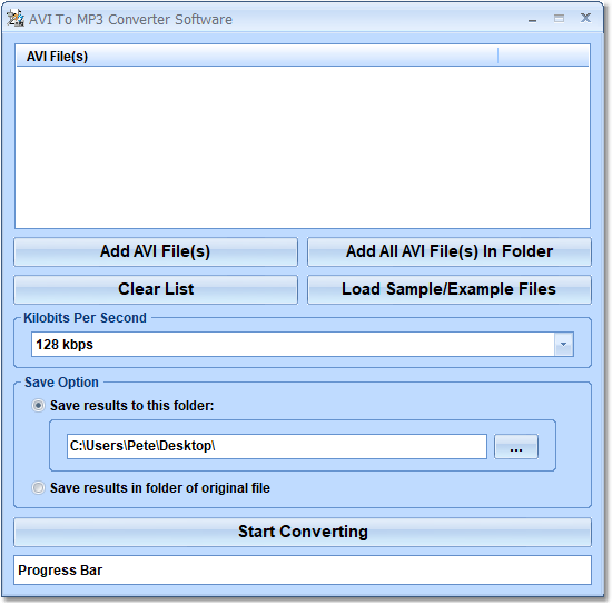 screenshot of avi-to-mp3-converter-software
