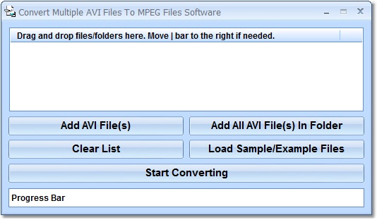 Convert Multiple AVI Files To MPEG Files Software screen shot