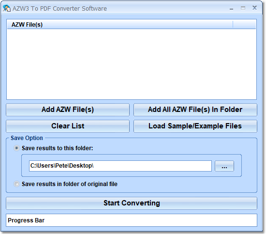 screenshot of convert-multiple-azw3-files-to-pdf-files-software