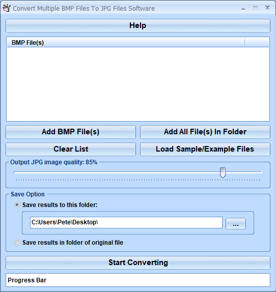 Convert Multiple BMP Files To JPG Files Software