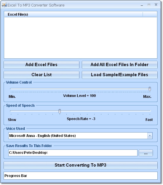 Excel To MP3 Converter Software