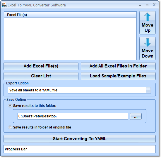 screenshot of excel-to-yaml-converter-software