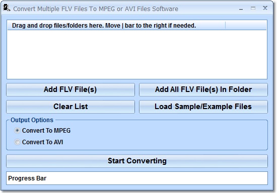 Screenshot for Convert Multiple FLV Files To MPEG or AVI Files So 7.0