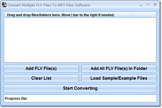 Convert Multiple FLV Files To MP3 Files Software screen shot