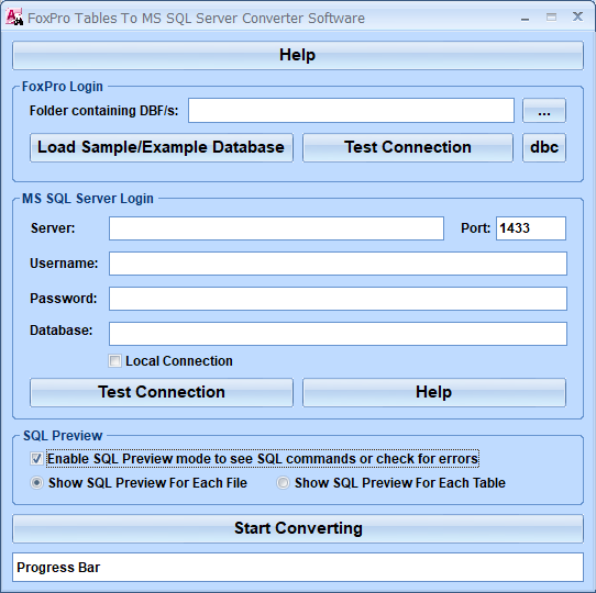 FoxPro Tables To MS SQL Server Converter Software