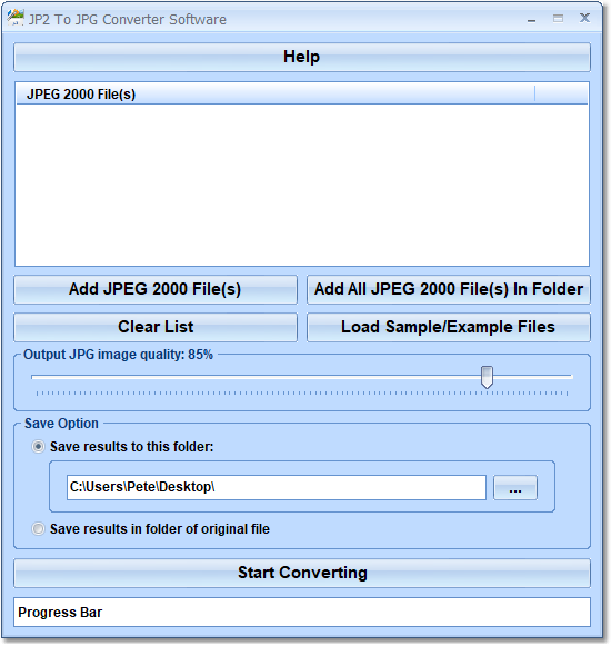 screenshot of jp2-to-jpg-converter-software