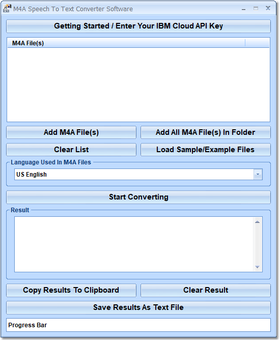 screenshot of m4a-speech-to-text-converter
