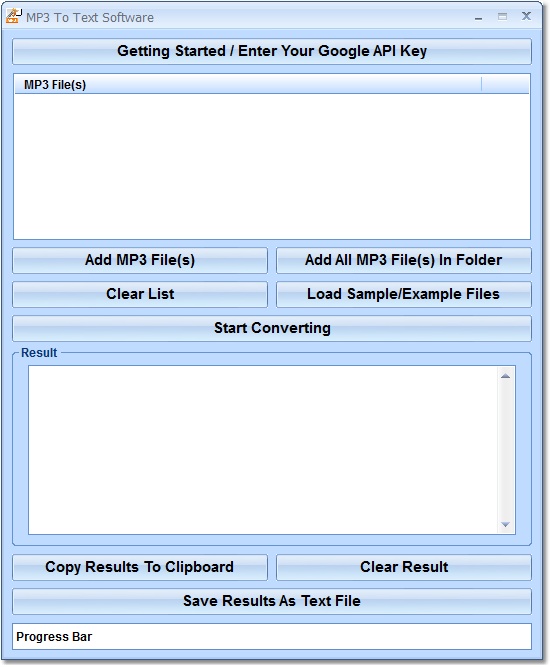 Transcribe multiple spoken MP3 files to text files.