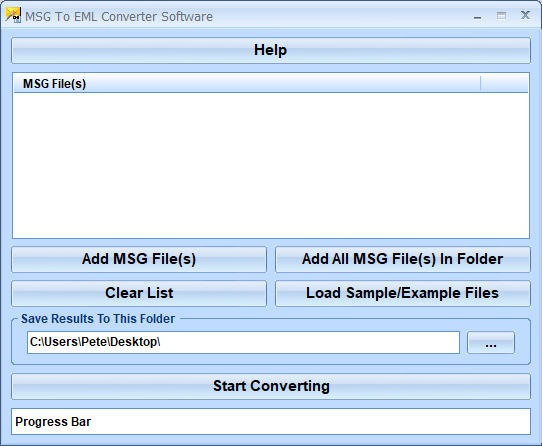 screenshot of convert-msg-eml-software