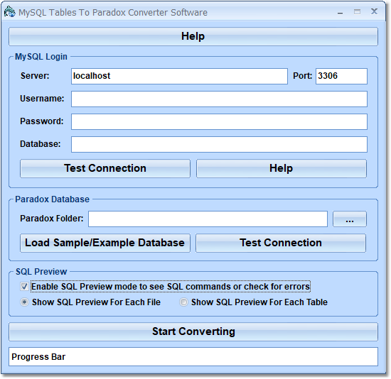 MySQL Tables To Paradox Converter Software