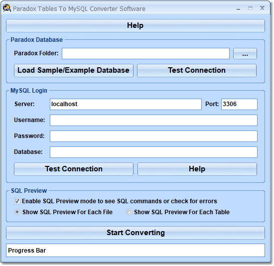 Paradox Tables To MySQL Converter Software