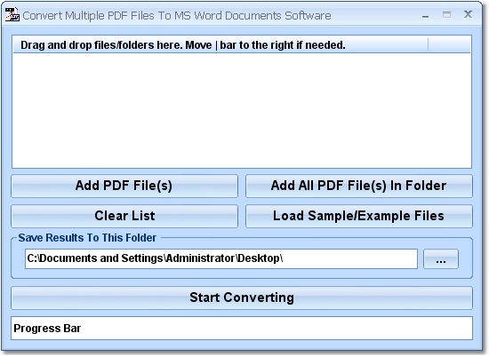 Convert Multiple PDF Files To MS Word Documents So screen shot