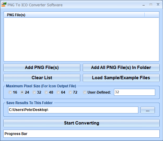 PNG To ICO Converter Software screenshot