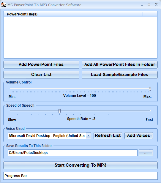 screenshot of ppt-to-mp3-converter-software