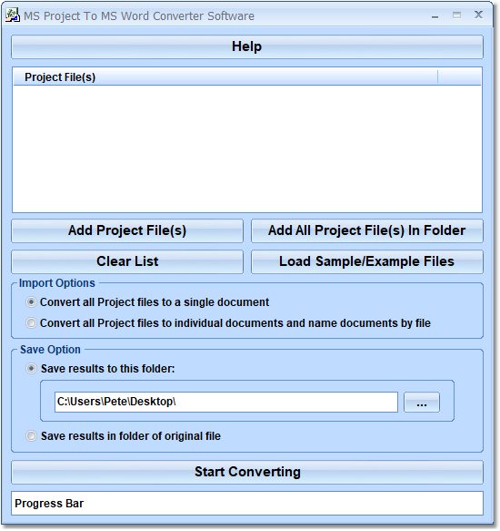 MS Project To MS Word Converter Software