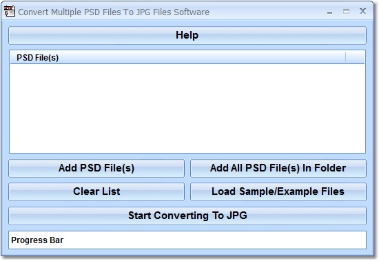 Convert Multiple PSD Files To JPG Files Software screen shot