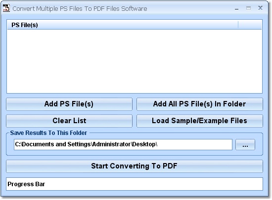 Convert Multiple PS Files To PDF Files Software screen shot
