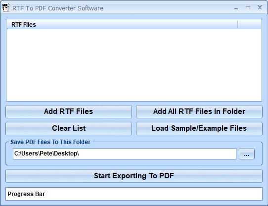 RTF To PDF Converter Software 7.0 screenshot