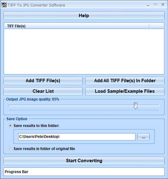 TIFF To JPG Converter Software 7.0 screenshot
