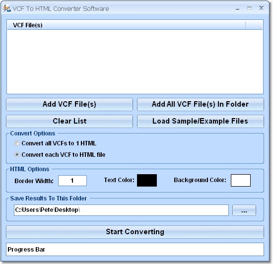 VCF To HTML Converter Software