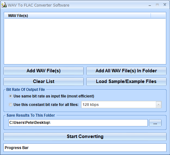 screenshot of wav-to-flac-converter-software
