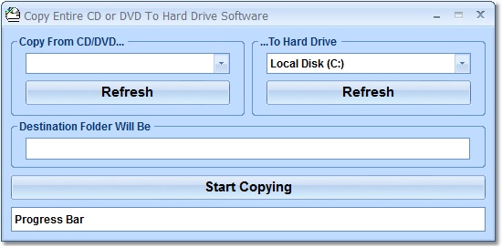 Copy Entire CD or DVD To Hard Drive Software screen shot