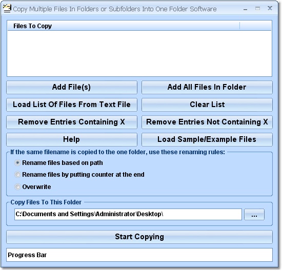 Copy Multiple Files In Folders or Subfolders Into  screen shot