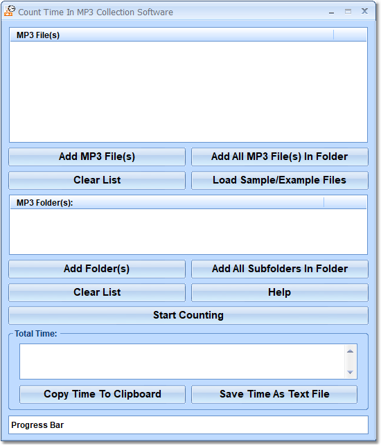 Count Time In MP3 Collection Software