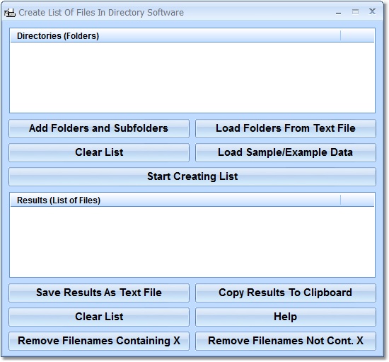 Create List Of Files In Directory Software screen shot