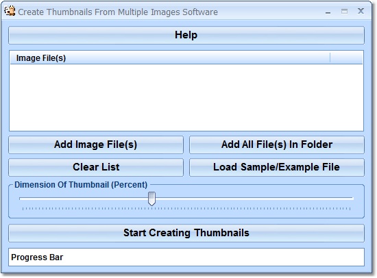 Create Thumbnails From Multiple Images Software screen shot