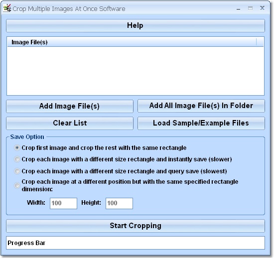 Crop Multiple Images At Once Software screen shot