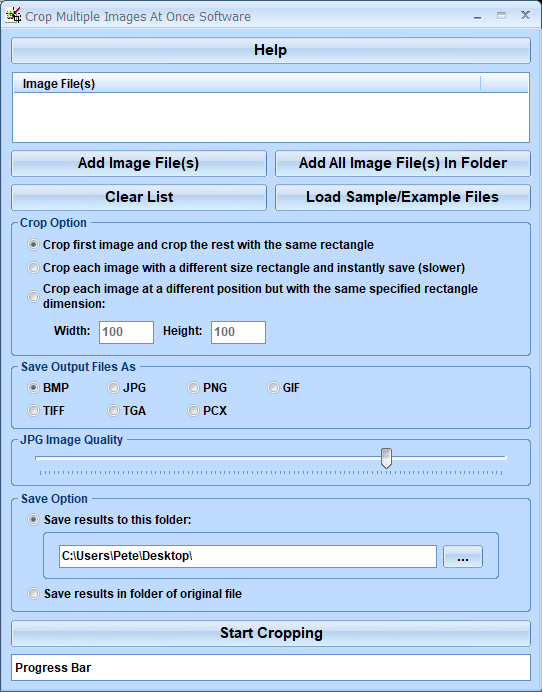 Crop Multiple Images At Once Software 7.0 screenshot