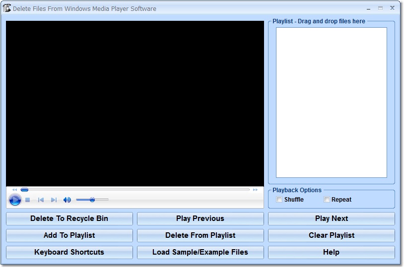 Delete Files From Windows Media Player Software screen shot