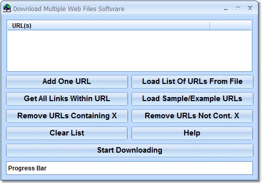 Screenshot of Download Multiple Web Files Software
