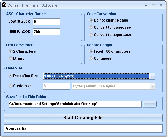 Dummy File Maker Software screen shot